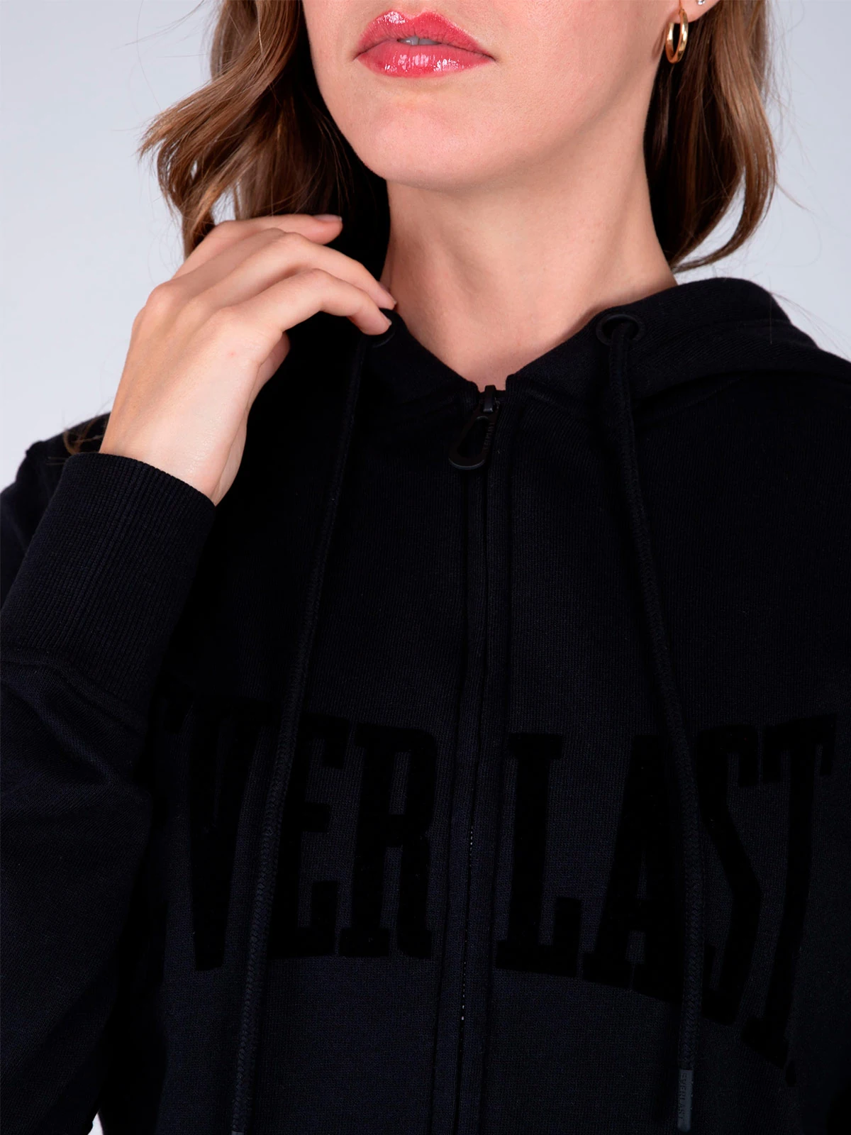 POLERON MUJER EVERLAST ALGODÓN CON GORRO - 3