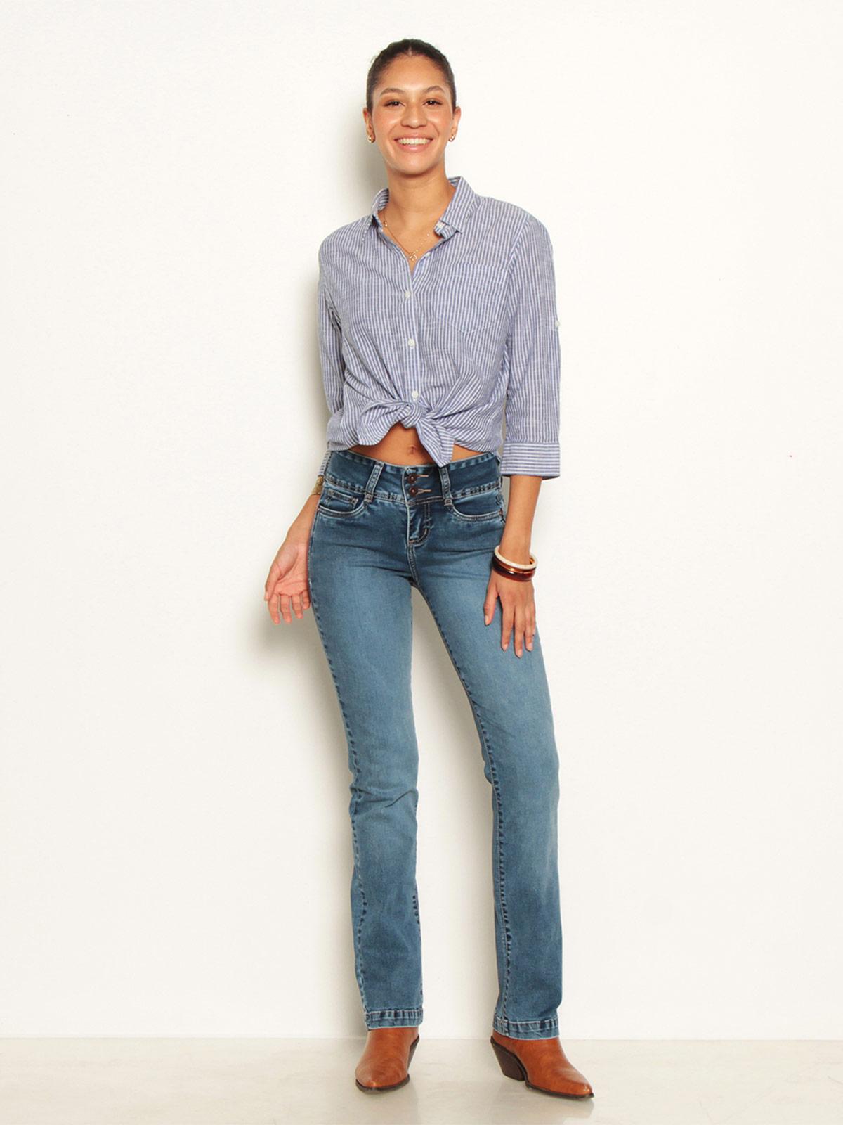 JEANS MUJER WADOS ALGODÓN RECTO TIRO ALTO