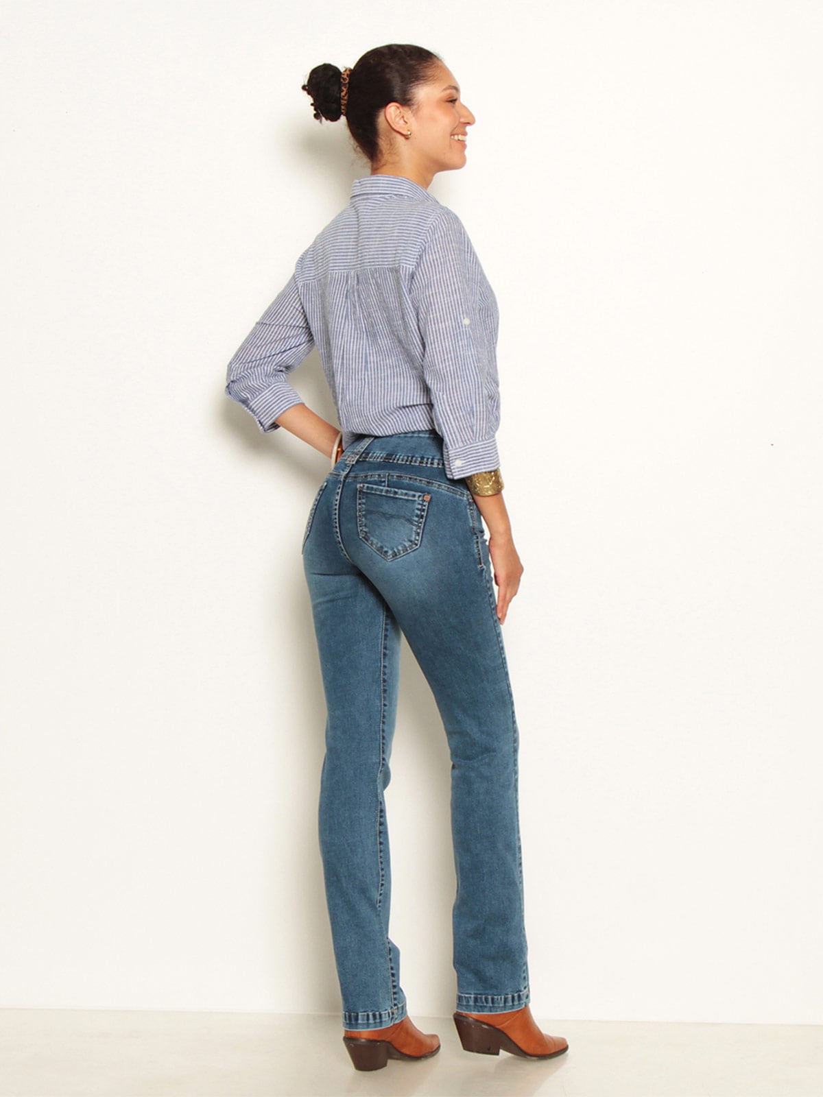 JEANS MUJER WADOS ALGODÓN RECTO TIRO ALTO - 3