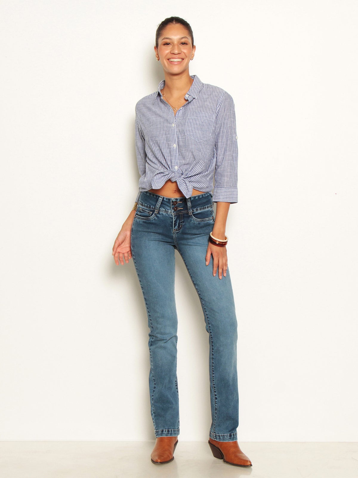 JEANS MUJER WADOS ALGODÓN RECTO TIRO ALTO - 1