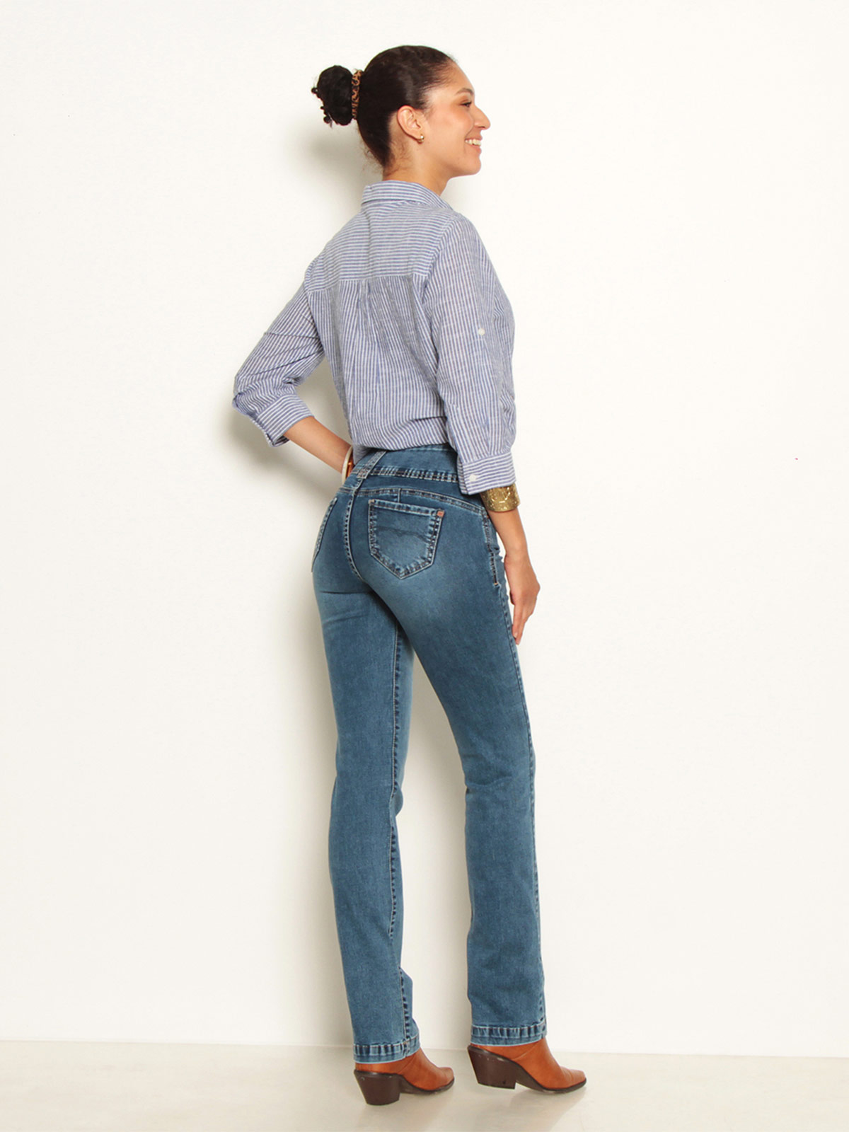 JEANS MUJER WADOS ALGODÓN RECTO TIRO ALTO - 3