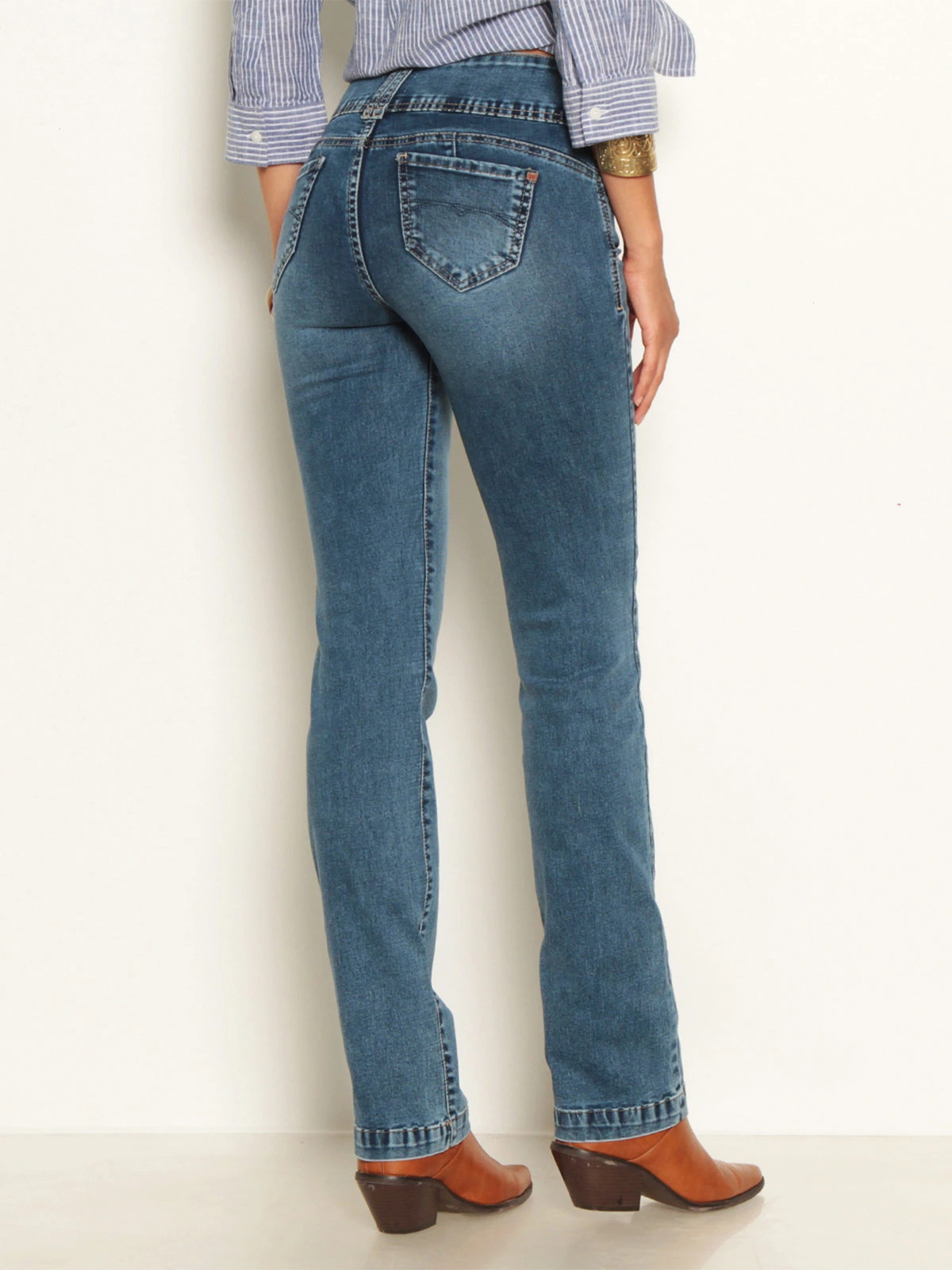 JEANS MUJER WADOS ALGODÓN RECTO TIRO ALTO - 4