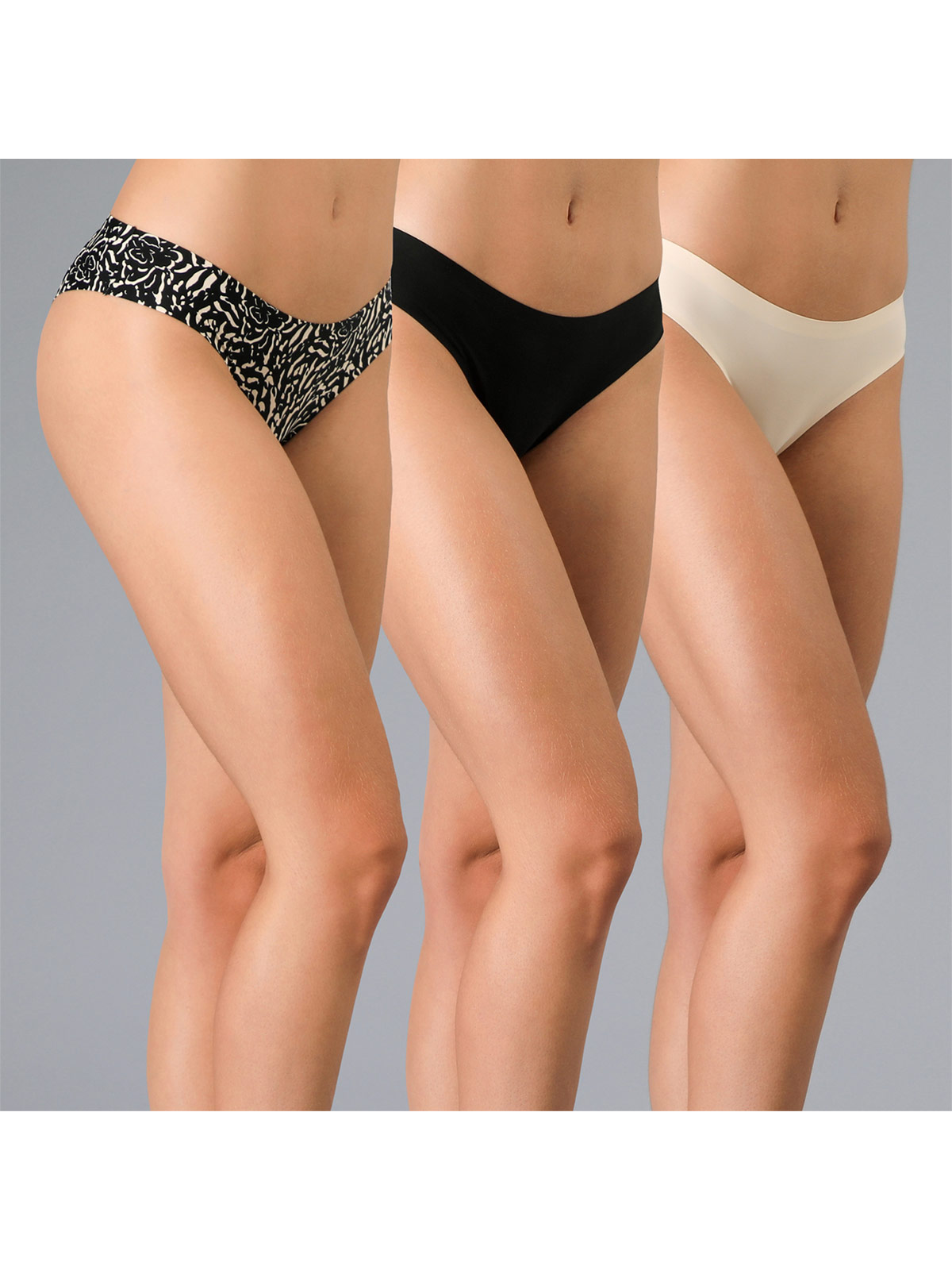 PACK 3 CALZONES BIKINI FLORES MICROPRINT BONDED - 1