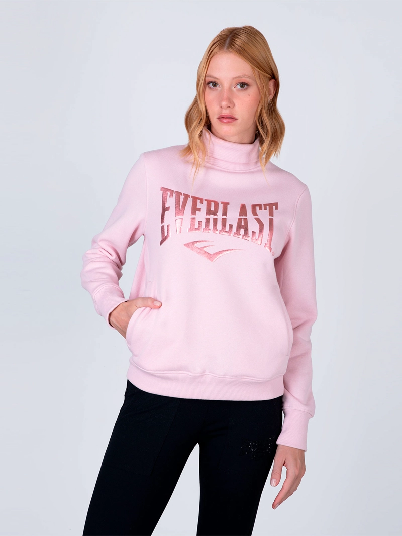POLERON MUJER EVERLAST ALGODÓN CUELLO ALTO - 1