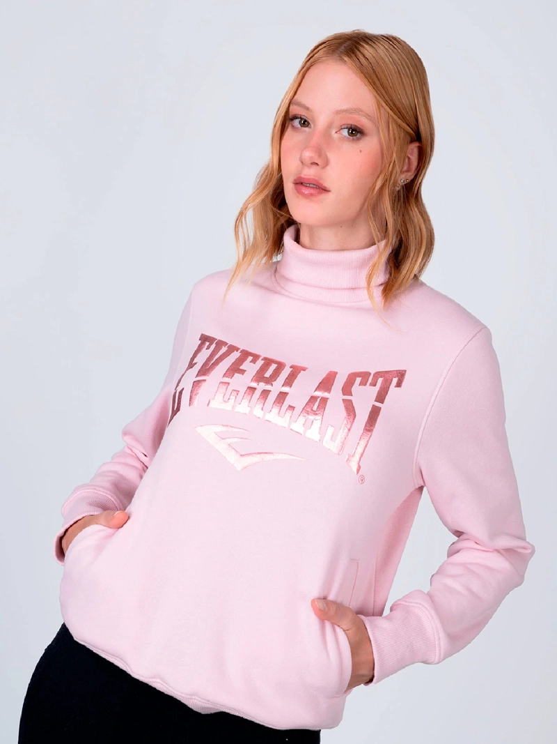 POLERON MUJER EVERLAST ALGODÓN CUELLO ALTO - 2
