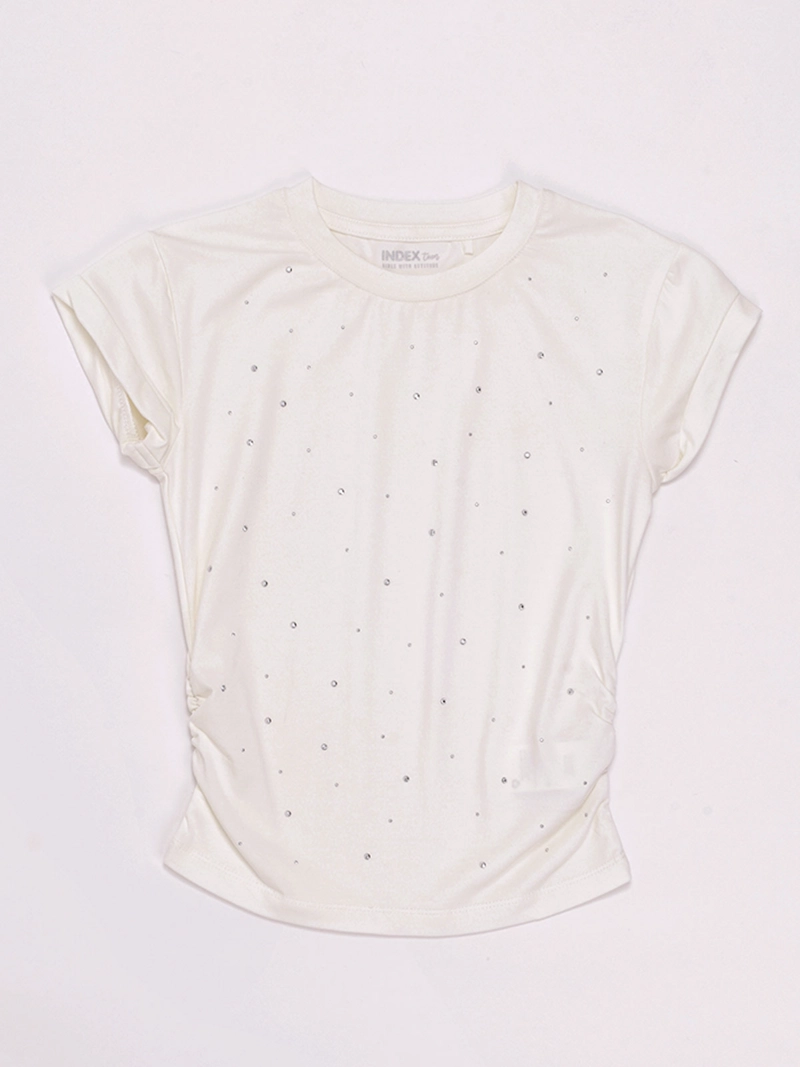 POLERA NIÑA INDEX TEEN MANGA CORTA RECOGIDO