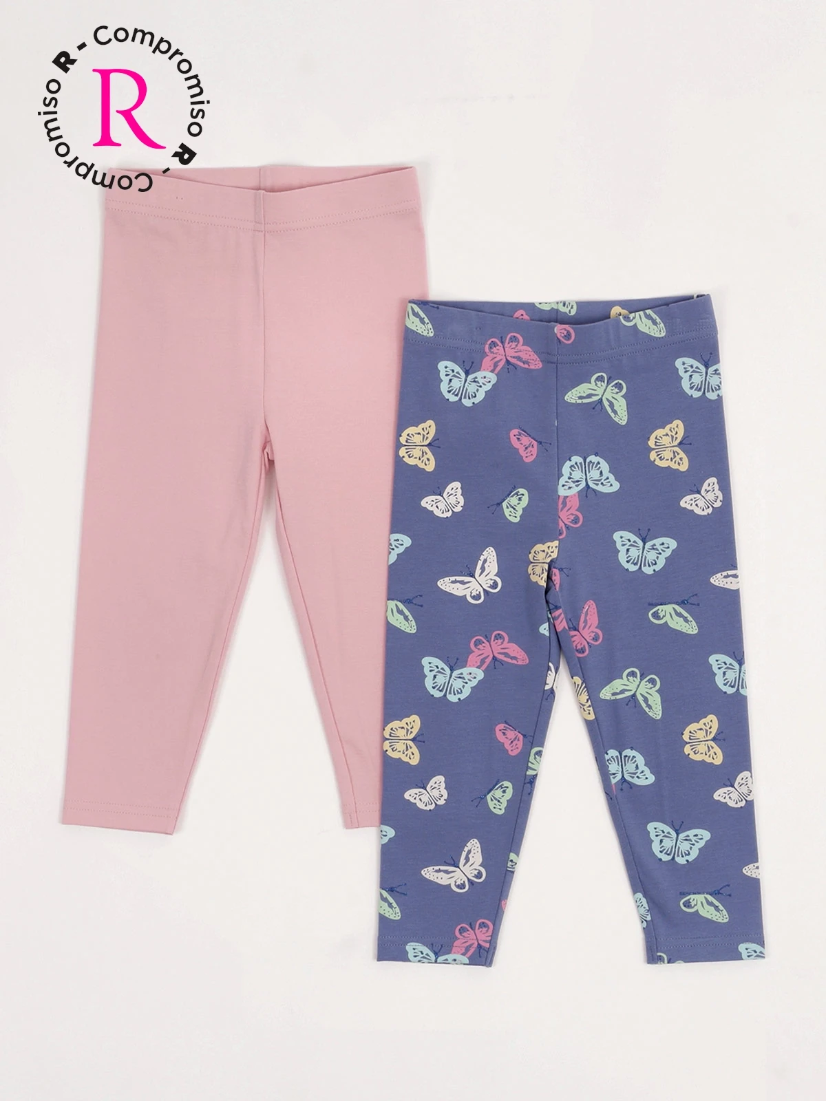 PACK X2 CALZA NIÑA BABY HARVEST ALGODÓN LISA Y ESTAMPADA - 1