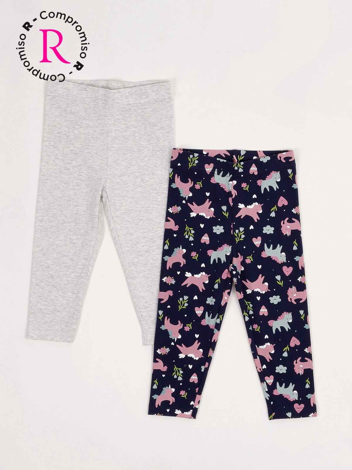 PACK X2 CALZA NIÑA BABY HARVEST ALGODÓN LISA Y ESTAMPADA - 1