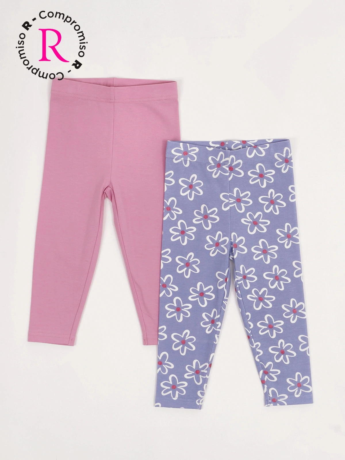 PACK X2 CALZA NIÑA BABY HARVEST ALGODÓN LISA Y ESTAMPADA - 1