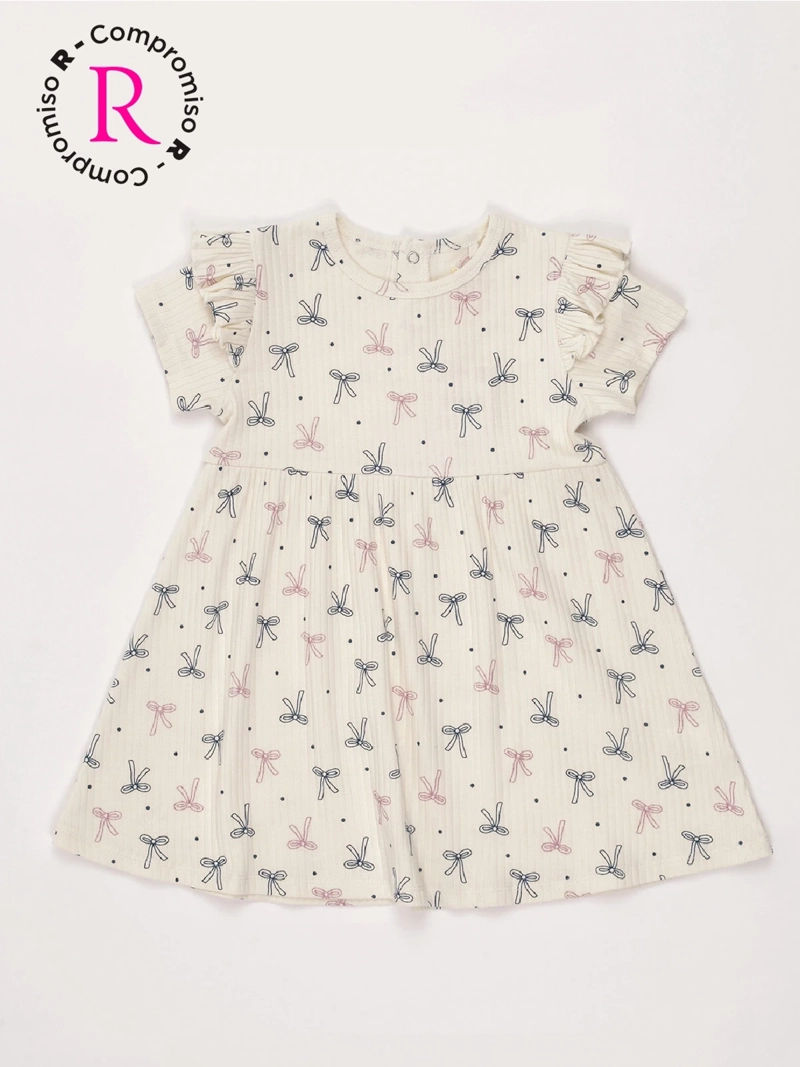 VESTIDO NIÑA BABY HARVEST ALGODÓN MANGA CORTA RIB - 3