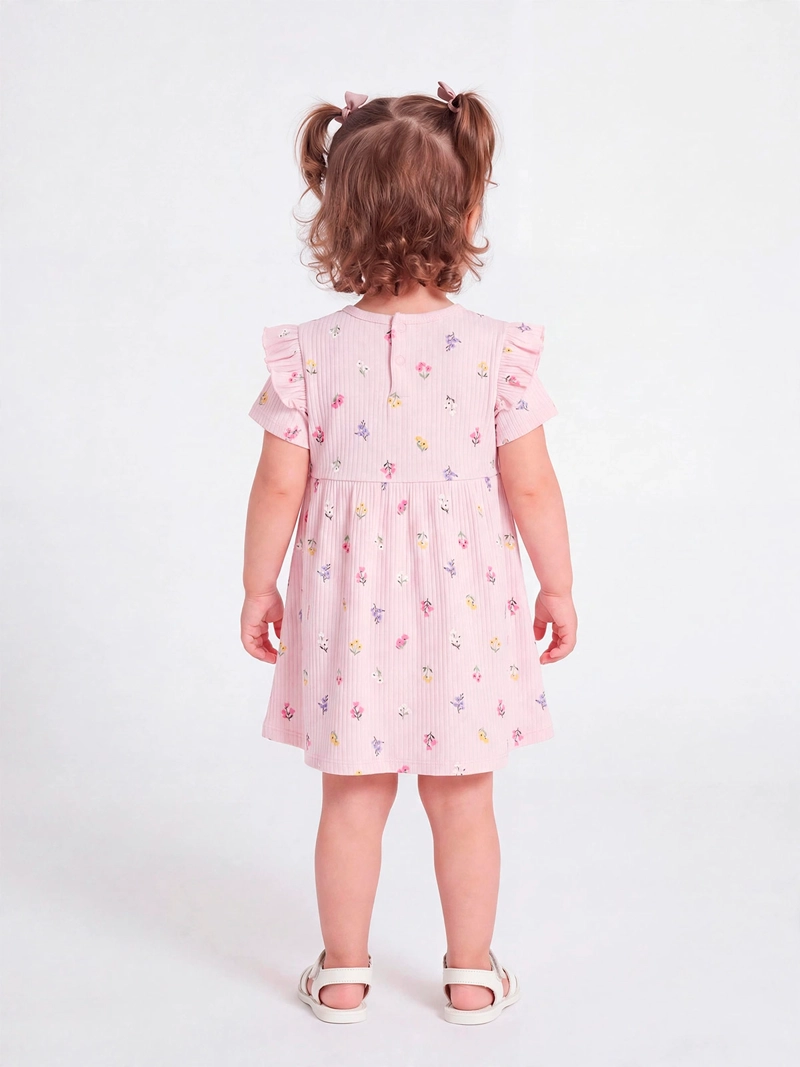 VESTIDO NIÑA BABY HARVEST ALGODÓN MANGA CORTA RIB - 2