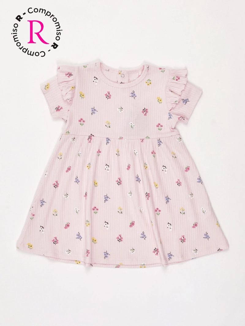 VESTIDO NIÑA BABY HARVEST ALGODÓN MANGA CORTA RIB - 1