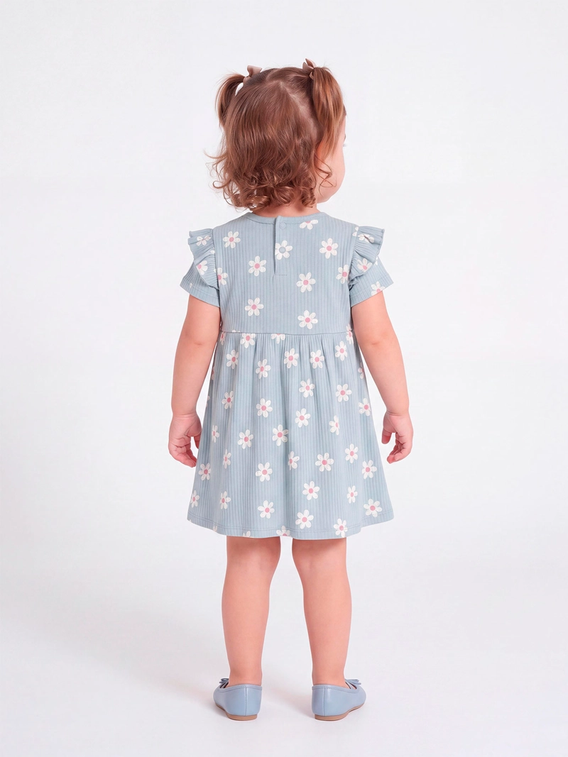 VESTIDO NIÑA BABY HARVEST ALGODÓN MANGA CORTA RIB - 2