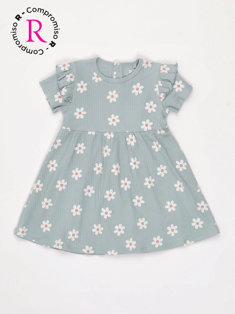VESTIDO NIÑA BABY HARVEST ALGODÓN MANGA CORTA RIB - 1