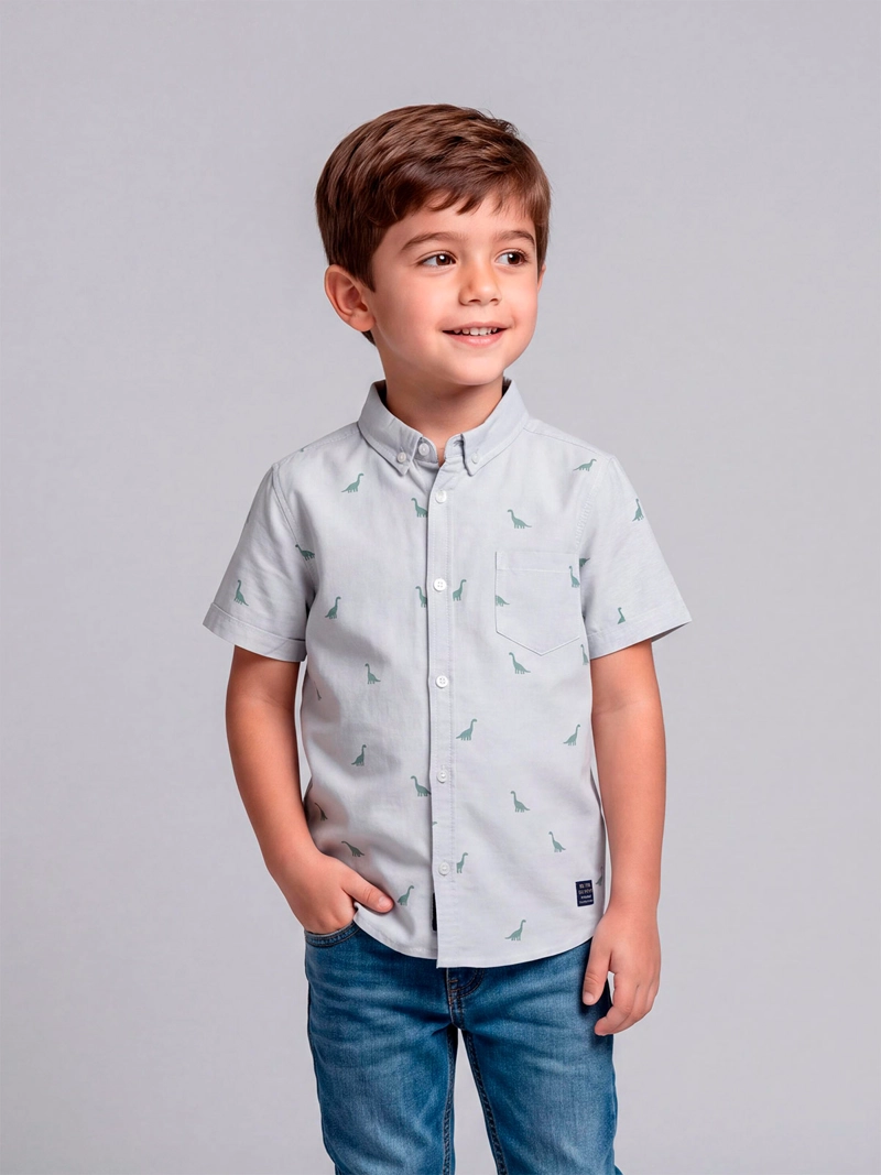 CAMISA NIÑO HARVEST ALGODÓN MANGA CORTA - 1