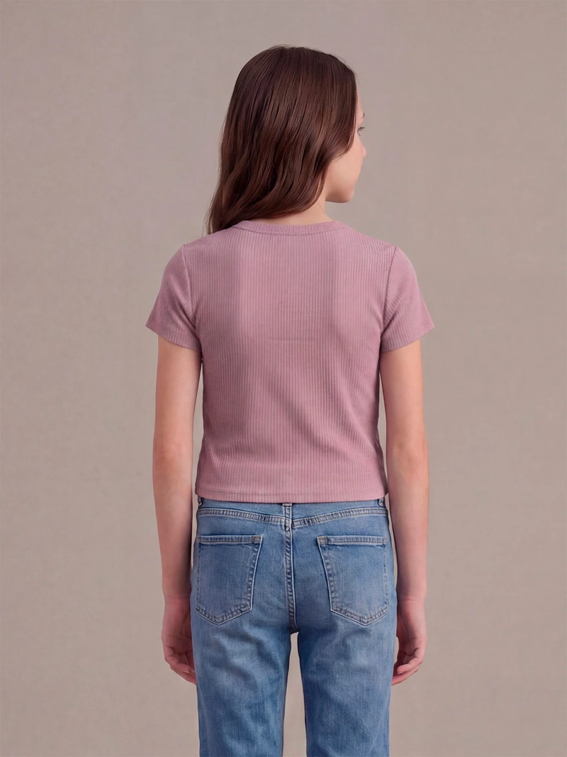 POLERA NIÑA INDEX TEEN ALGODÓN MANGA CORTA STRASS - 2
