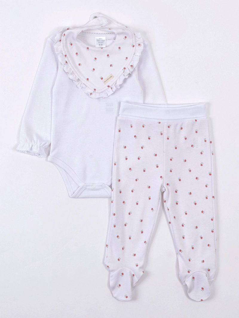 CONJUNTO NIÑA BABY HARVEST 3 PIEZAS GORRITO BODY Y PATITAS - 1