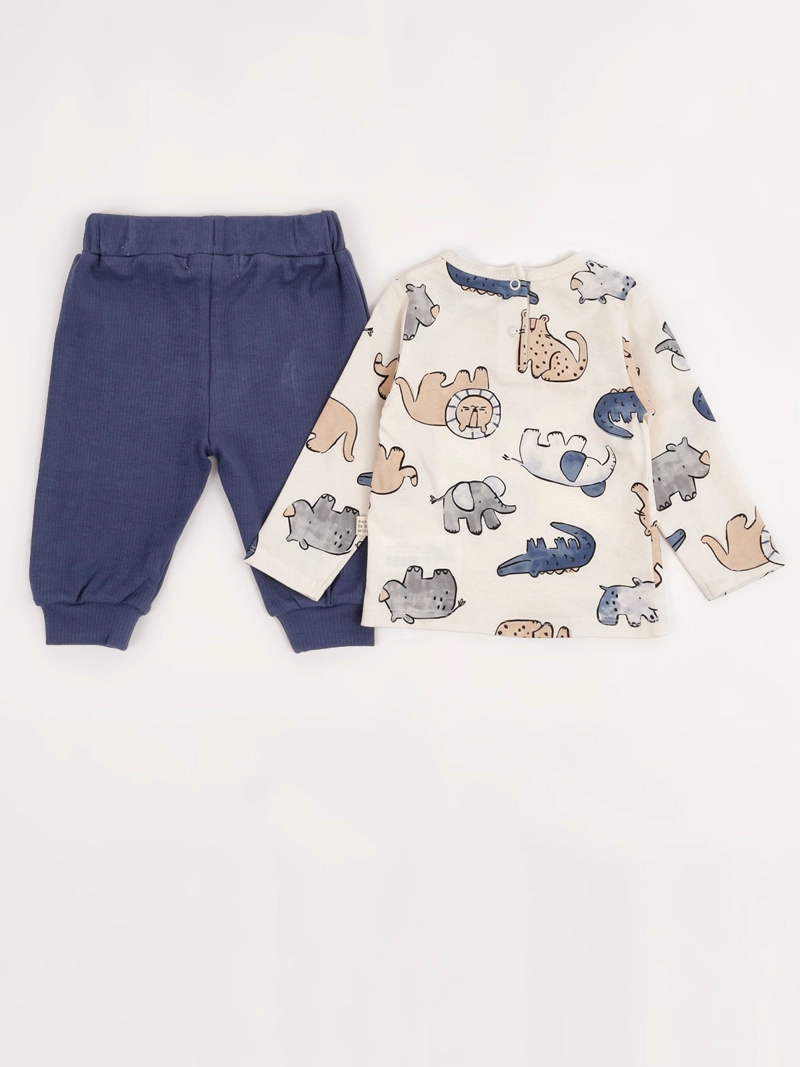 CONJUNTO POLERA + PANTALÓN NIÑO BABY HARVEST ALGODÓN  - 4