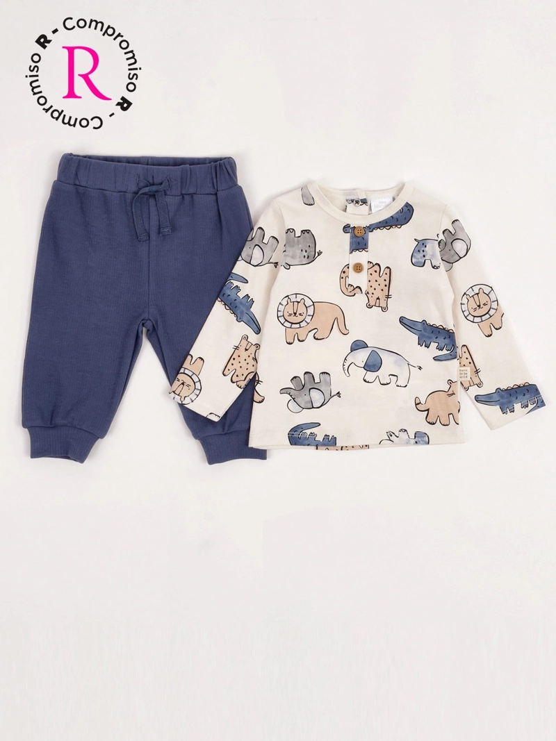 CONJUNTO POLERA + PANTALÓN NIÑO BABY HARVEST ALGODÓN  - 3
