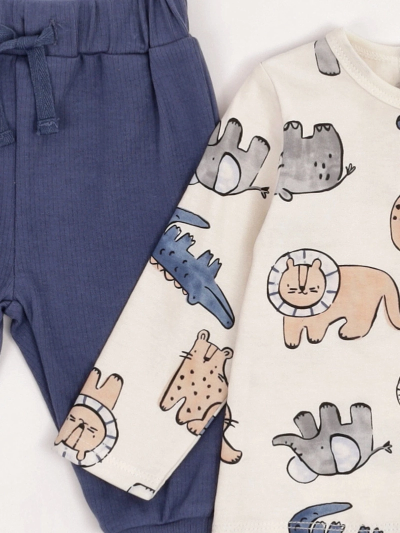 CONJUNTO POLERA + PANTALÓN NIÑO BABY HARVEST ALGODÓN  - 5