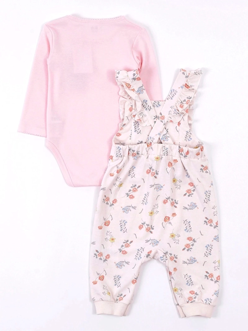 CONJUNTO NIÑA BABY HARVEST JARDINERA CON VUELOS Y BODY - 4
