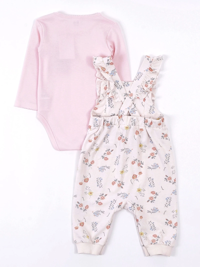 CONJUNTO NIÑA BABY HARVEST JARDINERA CON VUELOS Y BODY - 2