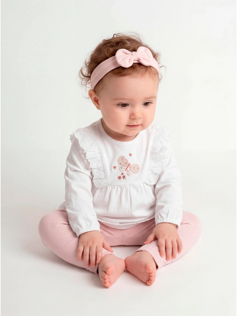 CONJUNTO POLERA + CALZA NIÑA BABY HARVEST ALGODÓN  - 1