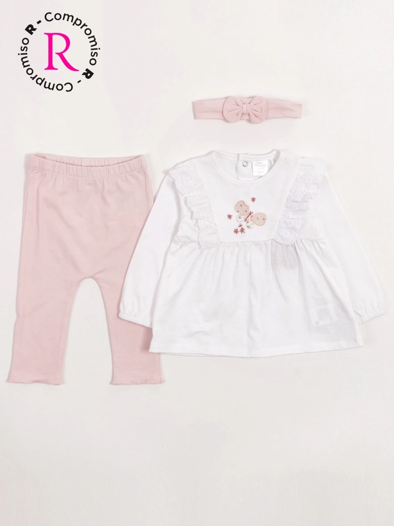 CONJUNTO POLERA + CALZA NIÑA BABY HARVEST ALGODÓN  - 3