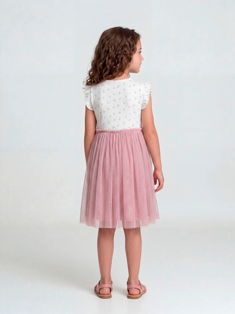 VESTIDO NIÑA HARVEST ALGODÓN CORTO TUL - 2