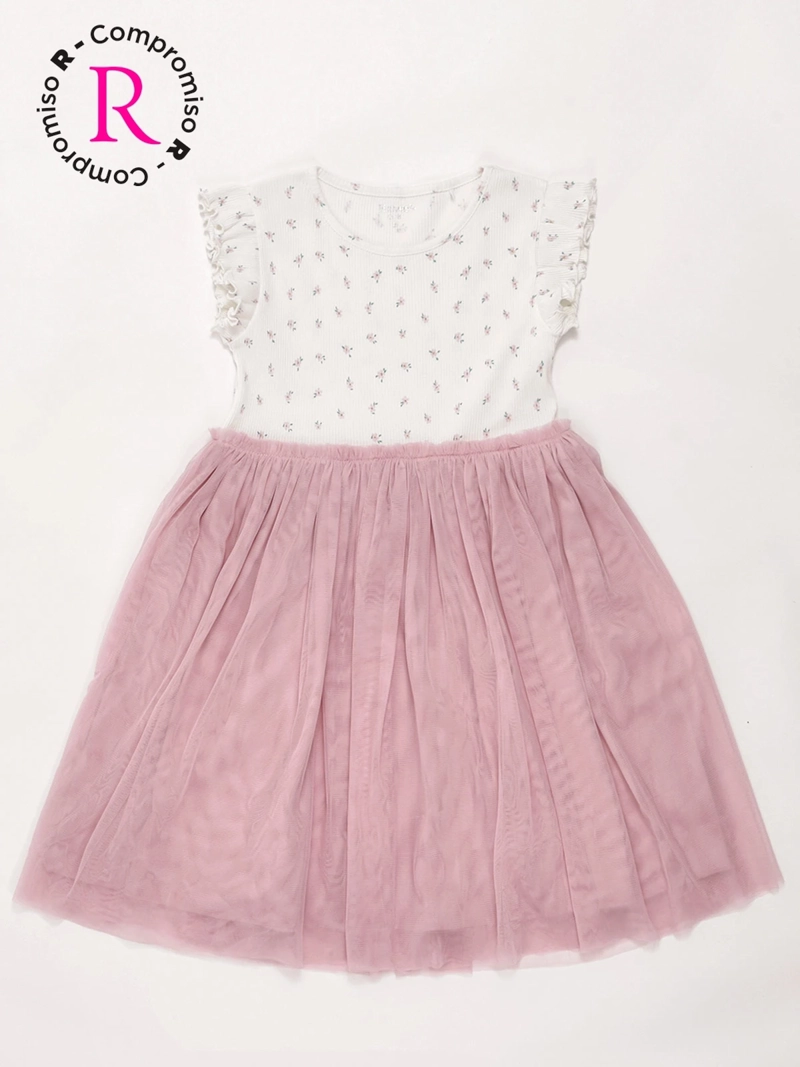 VESTIDO NIÑA HARVEST ALGODÓN CORTO TUL - 3