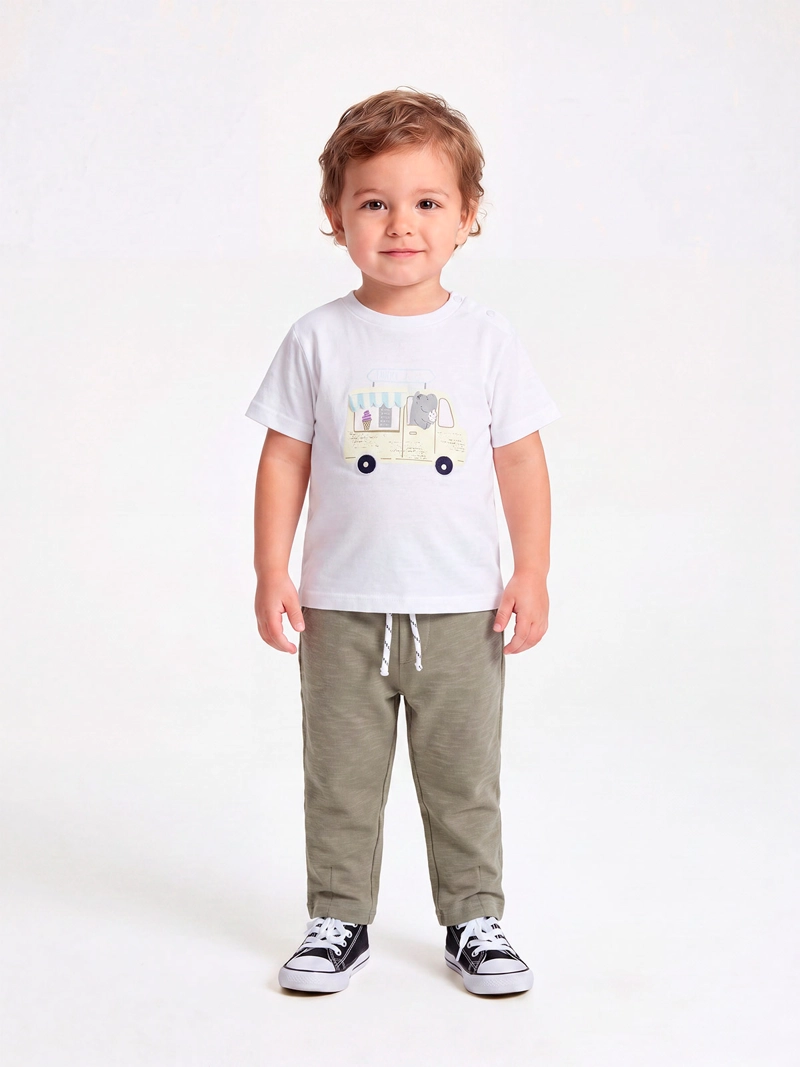CONJUNTO POLERA + SHORT NIÑO BABY HARVEST ALGODÓN