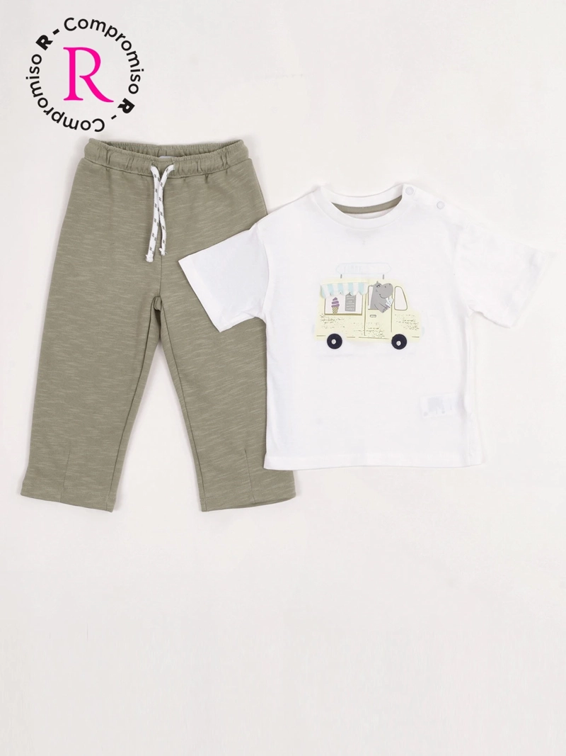 CONJUNTO POLERA + SHORT NIÑO BABY HARVEST ALGODÓN - 3