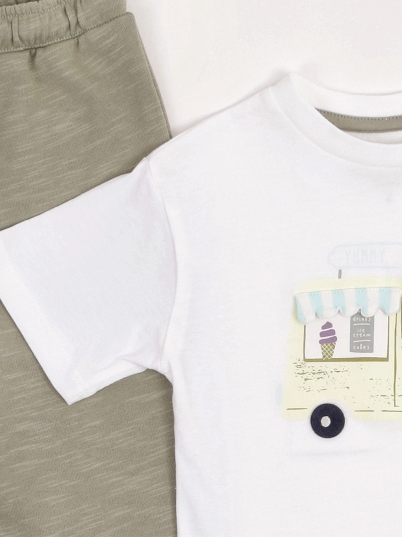 CONJUNTO POLERA + SHORT NIÑO BABY HARVEST ALGODÓN - 5