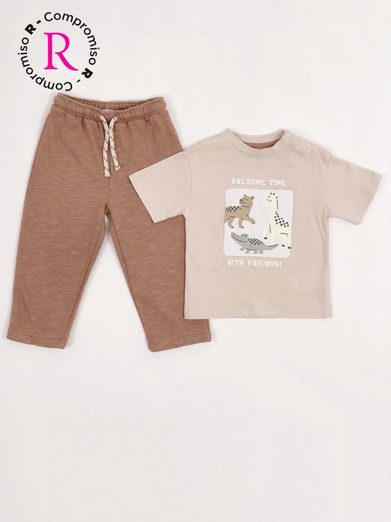 CONJUNTO POLERA + SHORT NIÑO BABY HARVEST ALGODÓN - 3