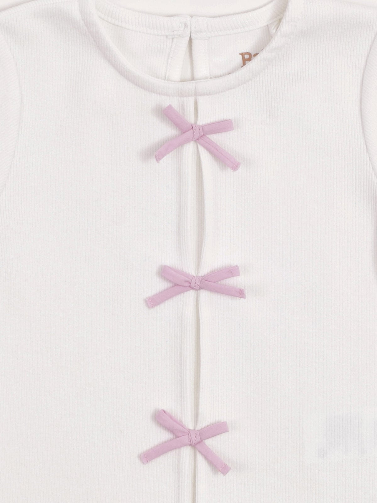 POLERA NIÑA BABY HARVEST ALGODÓN MANGA CORTA RIB LISA VUELOS - 5