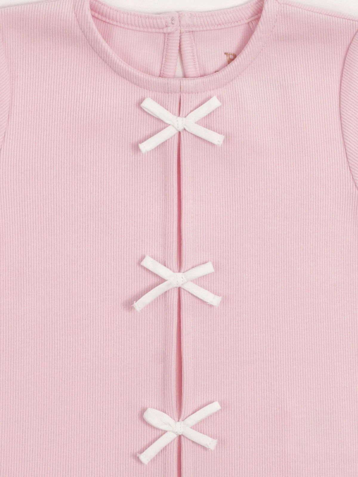 POLERA NIÑA BABY HARVEST ALGODÓN MANGA CORTA RIB LISA VUELOS - 5