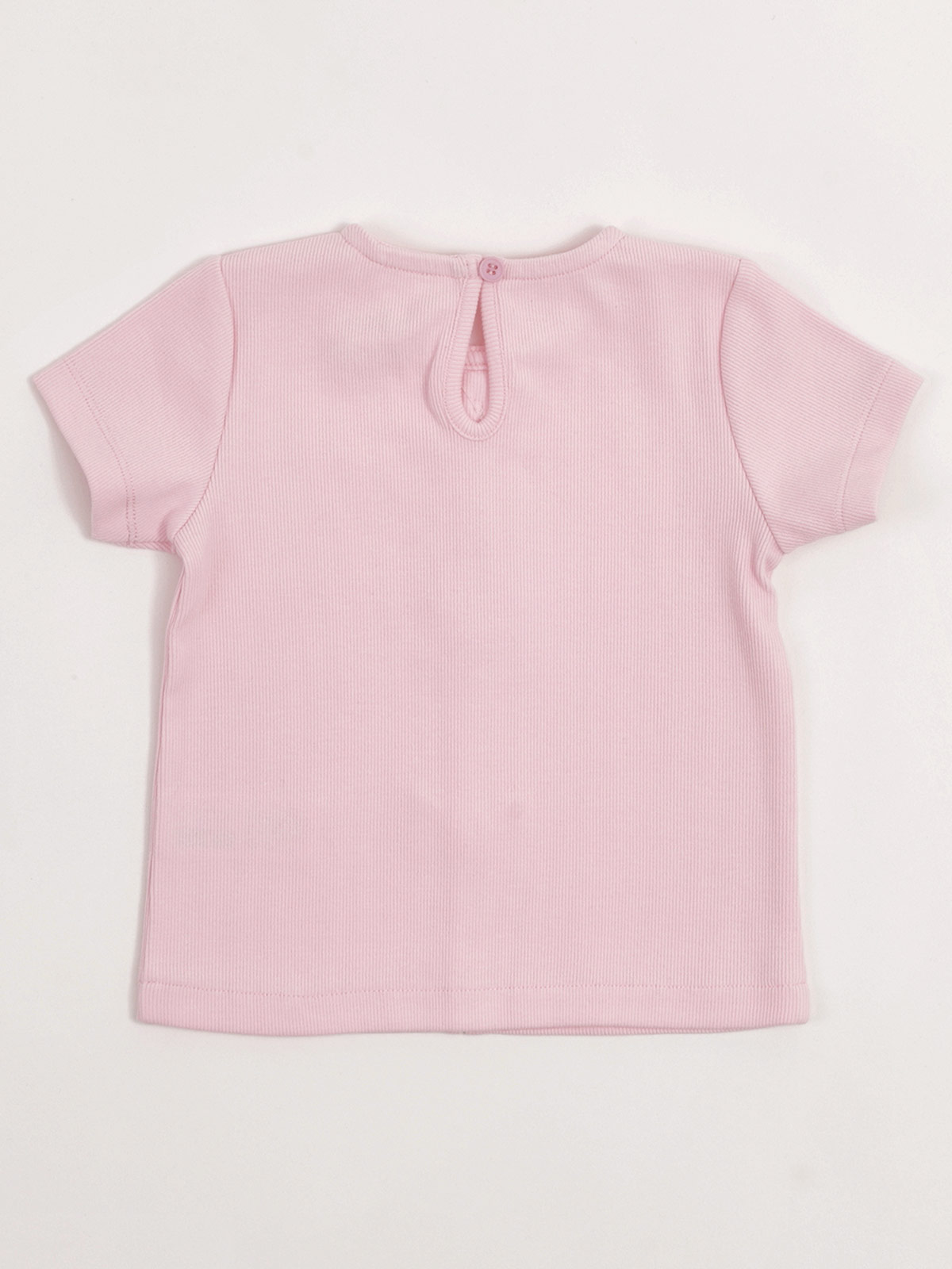 POLERA NIÑA BABY HARVEST ALGODÓN MANGA CORTA RIB LISA VUELOS - 4