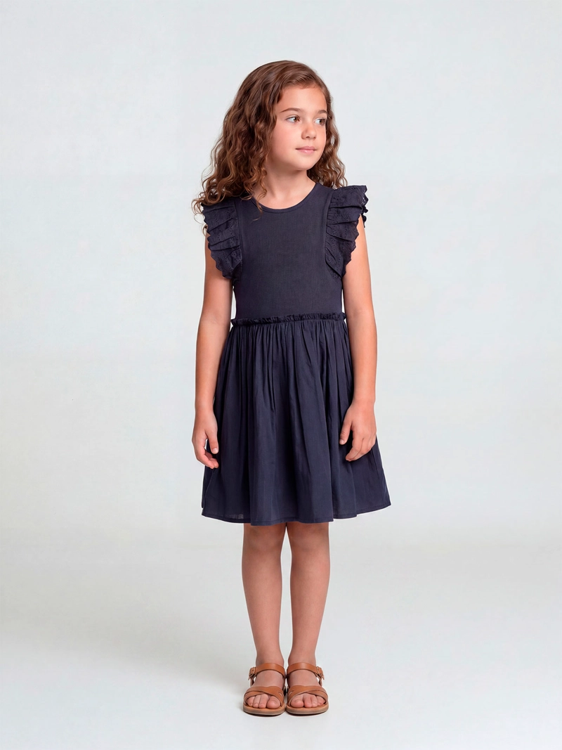 VESTIDO NIÑA HARVEST ALGODÓN CORTO VUELOS