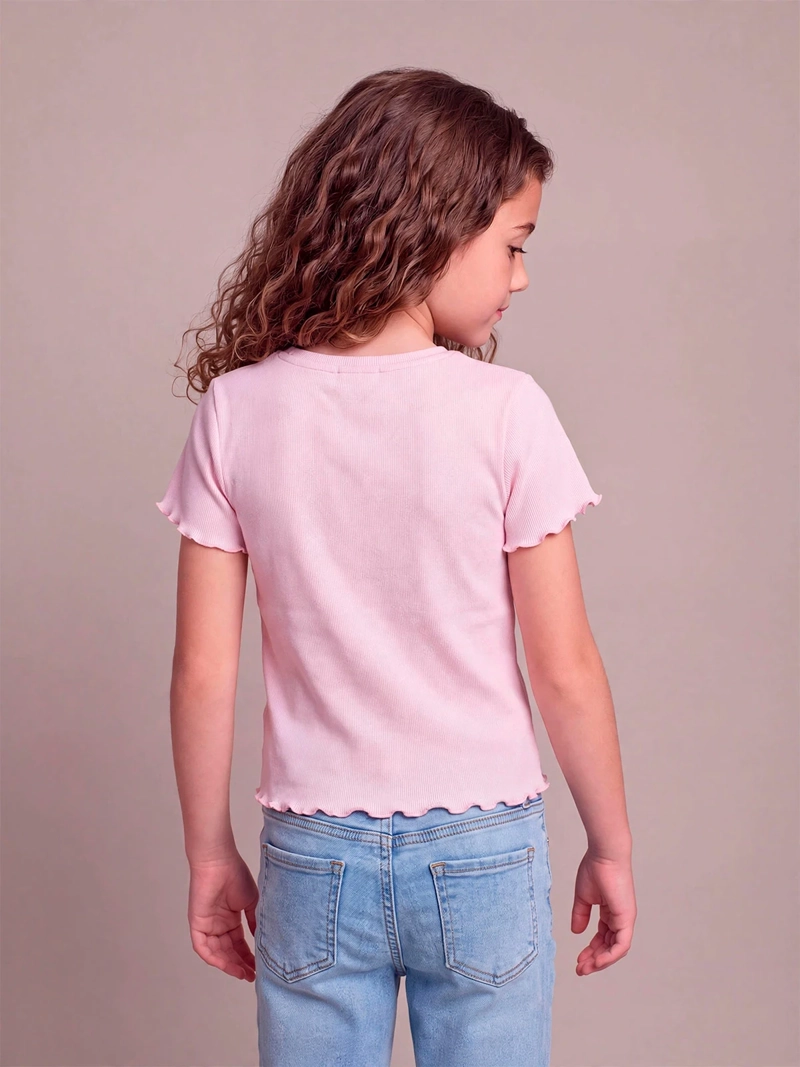 POLERA NIÑA HARVEST ALGODÓN MANGA CORTA RIB - 2