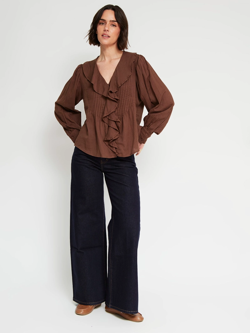 BLUSA MUJER REGATTA ALGODÓN MANGA LARGA VUELOS - 4