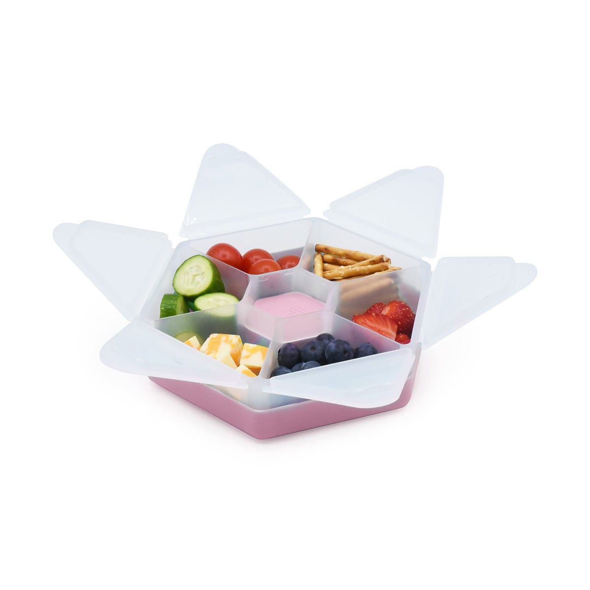 CONTENEDOR HEXAGONAL SNACKS - ROSADO - 2