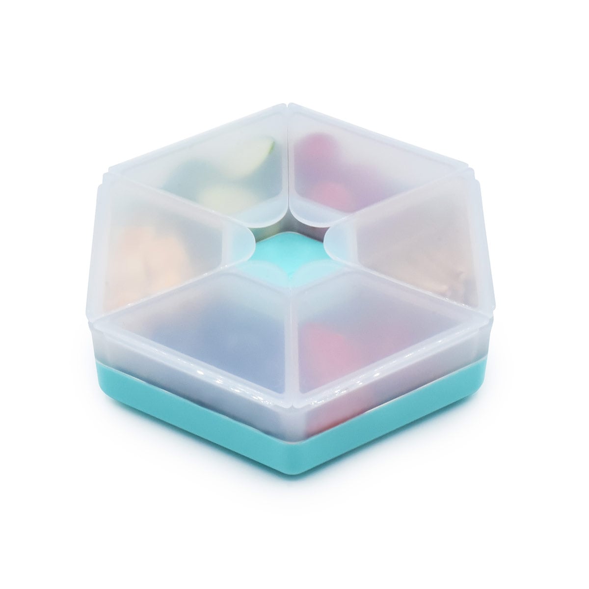 CONTENEDOR HEXAGONAL SNACKS - AZUL - 1
