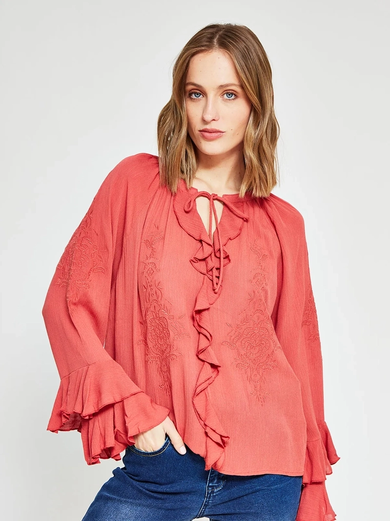 BLUSA MUJER TATIENNE MANGA LARGA VUELOS - 2