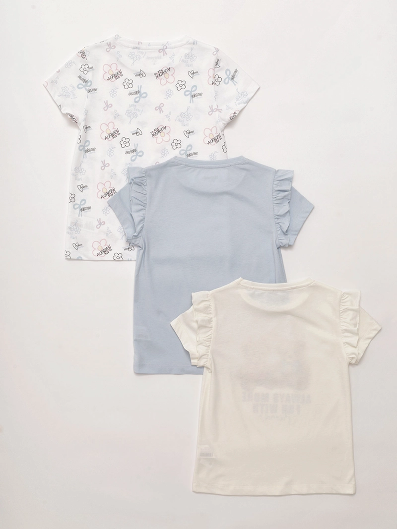 PACK X3 POLERA NIÑA HARVEST ALGODÓN MANGA CORTA - 2