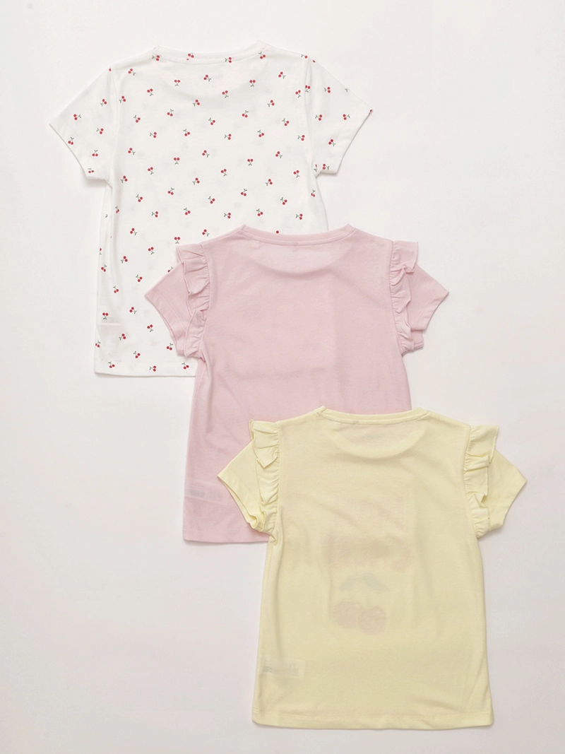 PACK X3 POLERA NIÑA HARVEST ALGODÓN MANGA CORTA - 2