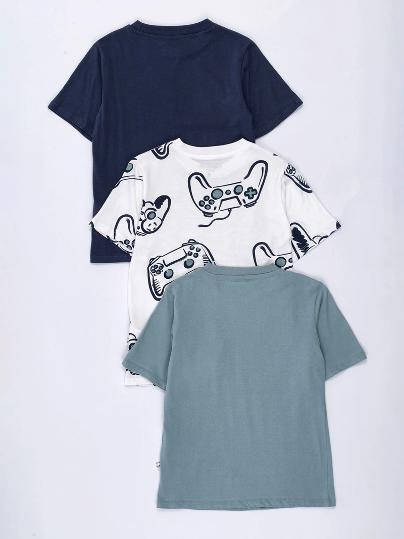 PACK X3 POLERA NIÑO HARVEST ALGODÓN MANGA CORTA - 2
