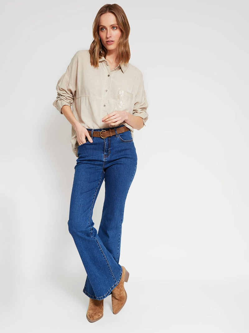 BLUSA MUJER TATIENNE MANGA LARGA BOLSILLO LENTEJUELAS - 5