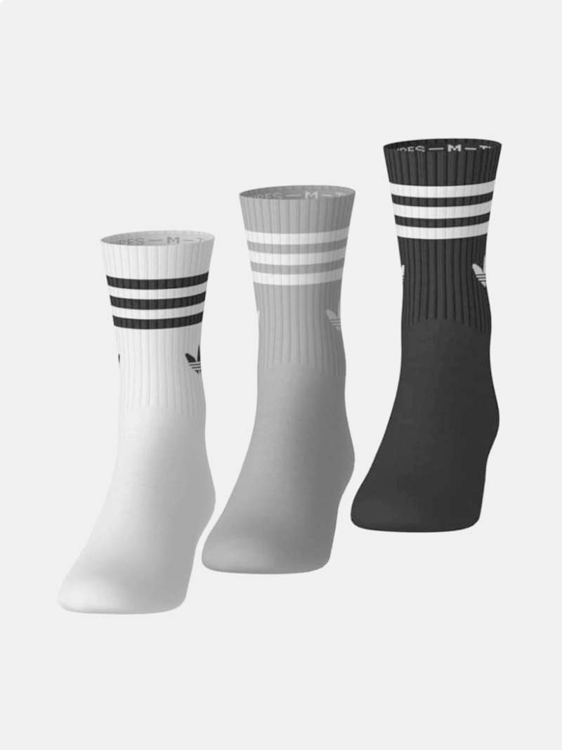 PACK X3 CALCETINES MUJER ADIDAS MEDIA PANTORRILLA TRES TIRAS - 1