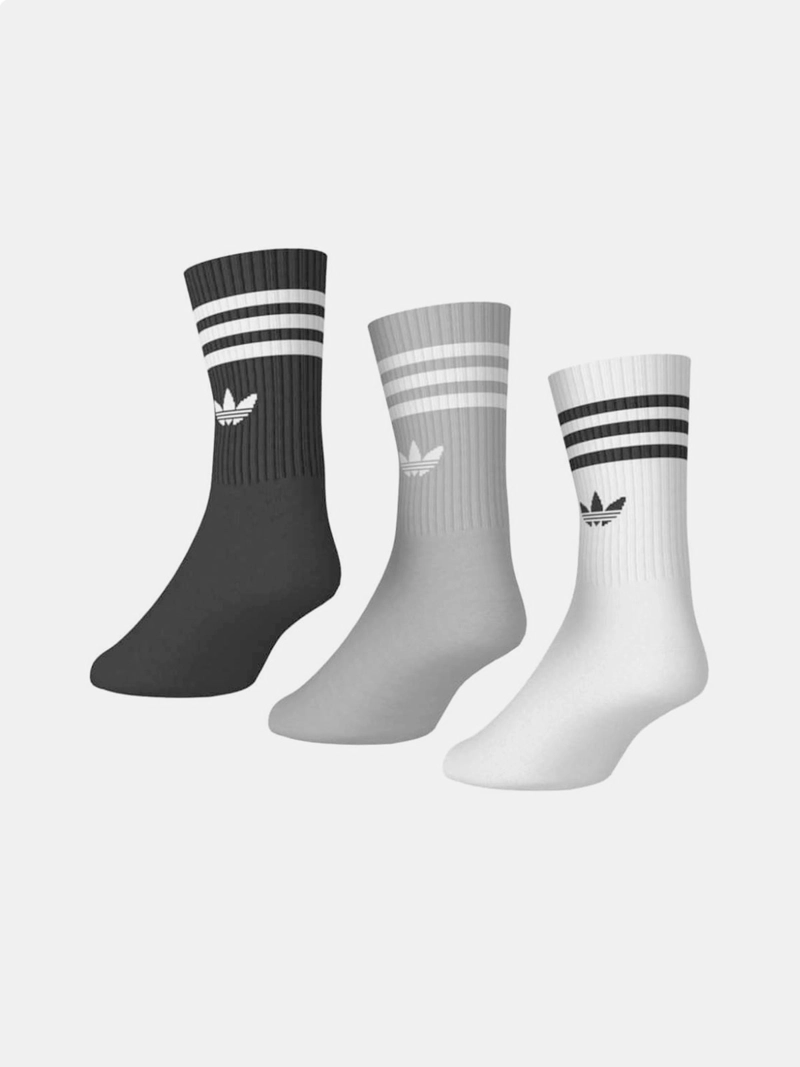 PACK X3 CALCETINES MUJER ADIDAS MEDIA PANTORRILLA TRES TIRAS - 3