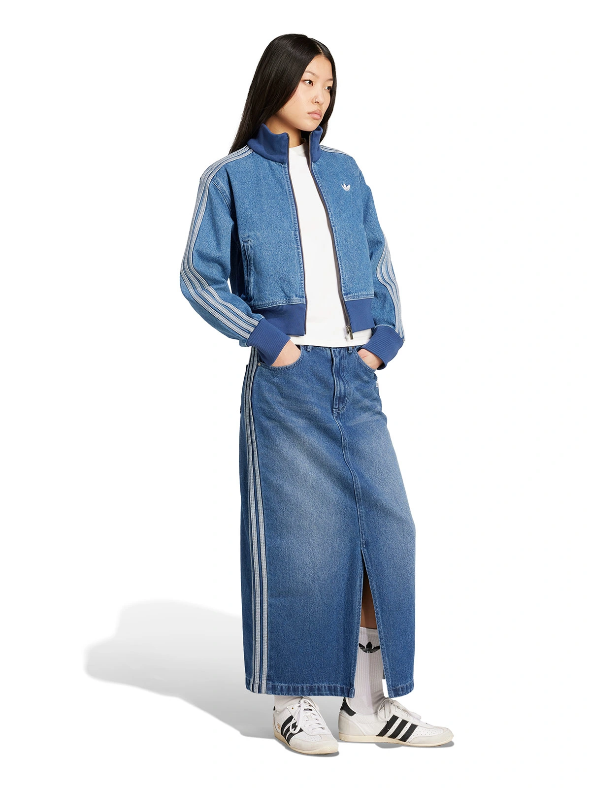 FALDA MUJER ADIDAS ORIGINALS ALGODÓN LÁPIZ DENIM 3 TIRAS - 1